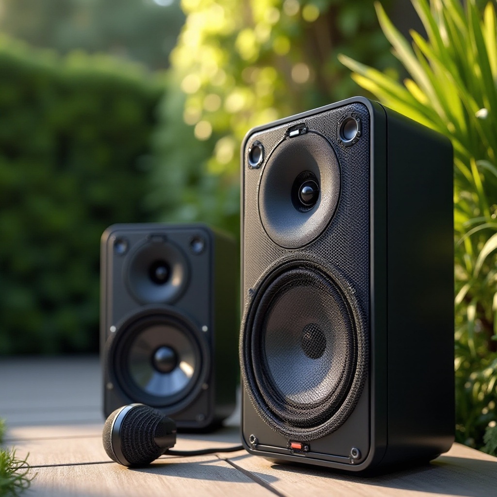 outdoor speakers built in amplifier